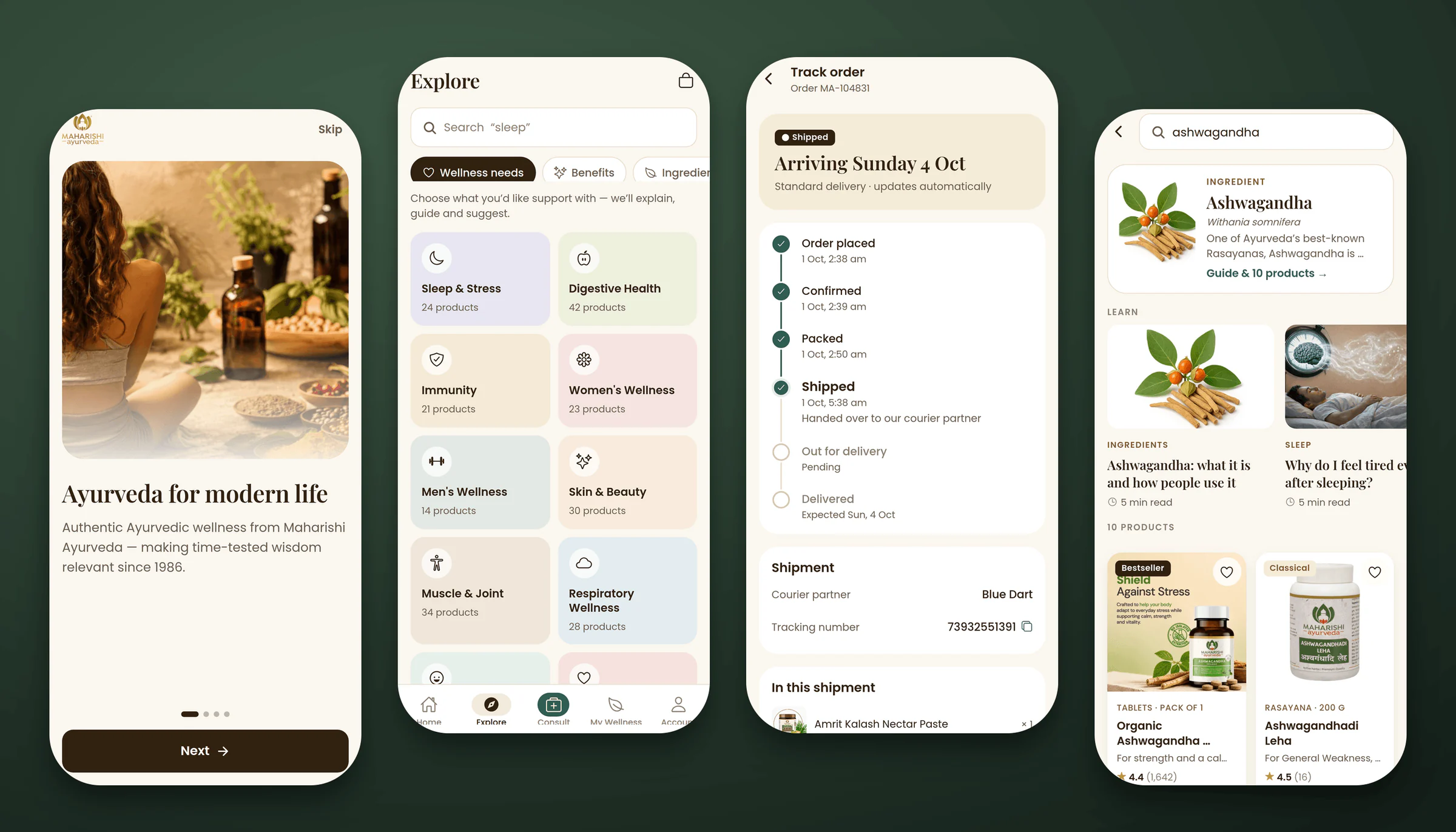 Maharishi Ayurveda: more screens